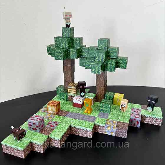 Магнітний конструктор Майнкрафт 128 блоків база у лісі з фігурками Dream World Minecraft LZCK 030 Хмельницький