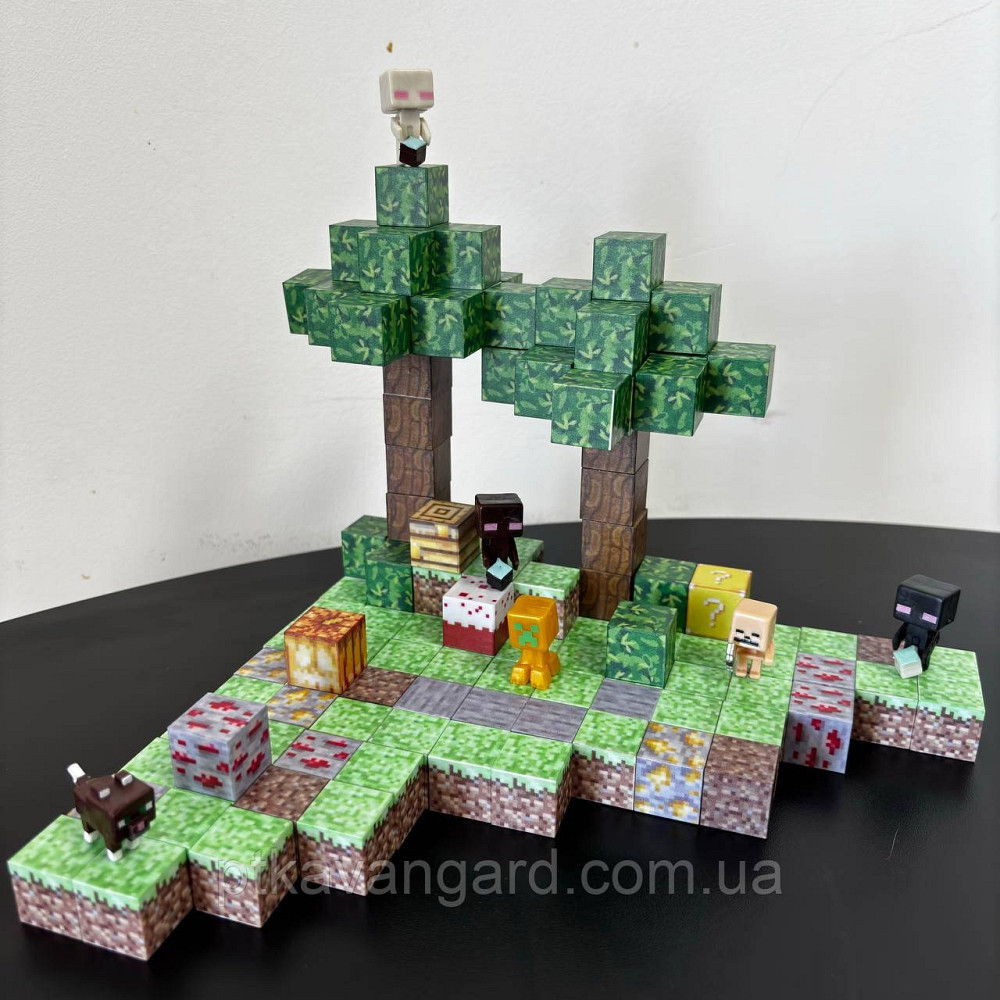 Магнитный конструктор Майнкрафт 128 блоков база в лесу с фигурками Dream World Minecraft LZCK 030 Хмельницкий - изображение 2