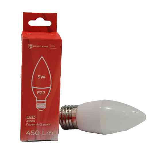 LED-лампа С37 5 Вт E27 4100 К 450 Лм 165-265 В Дніпро