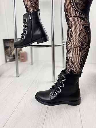 Mioli Черевики жіночі MIOLI чорні натуральна шкіра висота 14см розмір 36р.37р.38р.39р. (3098) Коломия