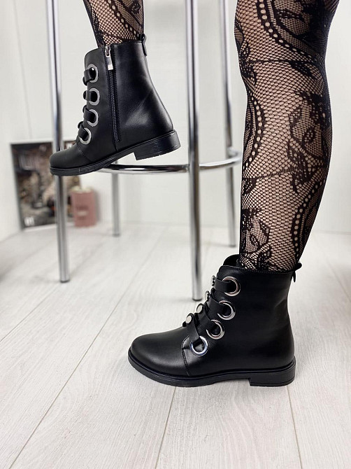 Mioli Черевики жіночі MIOLI чорні натуральна шкіра висота 14см розмір 36р.37р.38р.39р. (3098) Коломыя - изображение 4