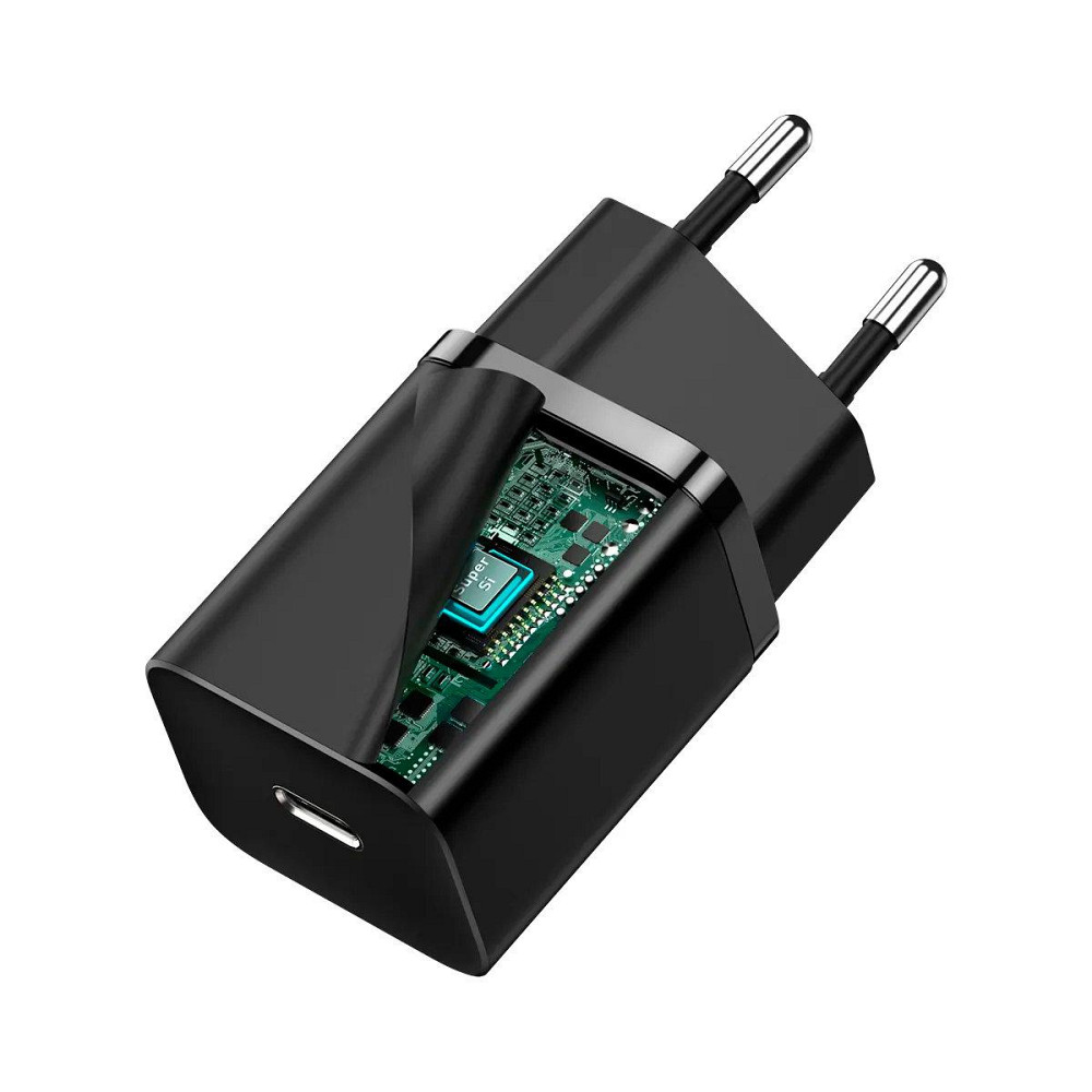 Мережевий зарядний пристрій Baseus Super Si quick charger IC 30W EU, колір чорний CCSUP-J01 Одеса - фото 2