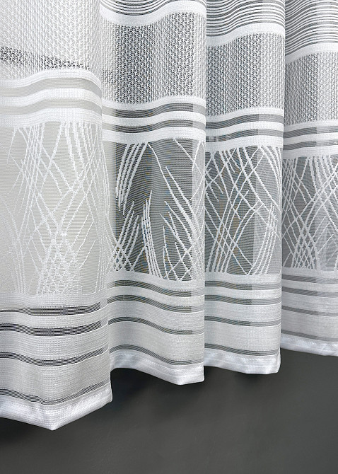 Короткий тюль VR-Textil 1955т Жакард Білий 300х145 см (42-0903) Київ - фото 6