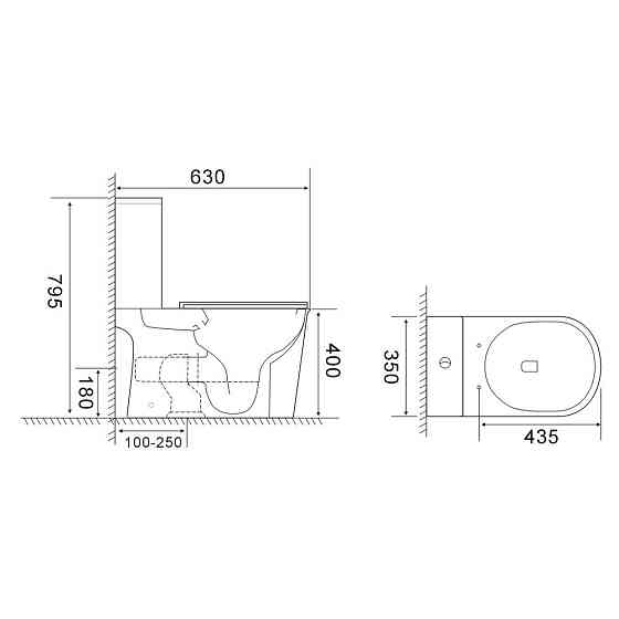 Унітаз-компакт Mixxus WAVE-0405-R 630х350х795mm, система змиву RIMLESS   ( MI6694 ) 33495 Харьков