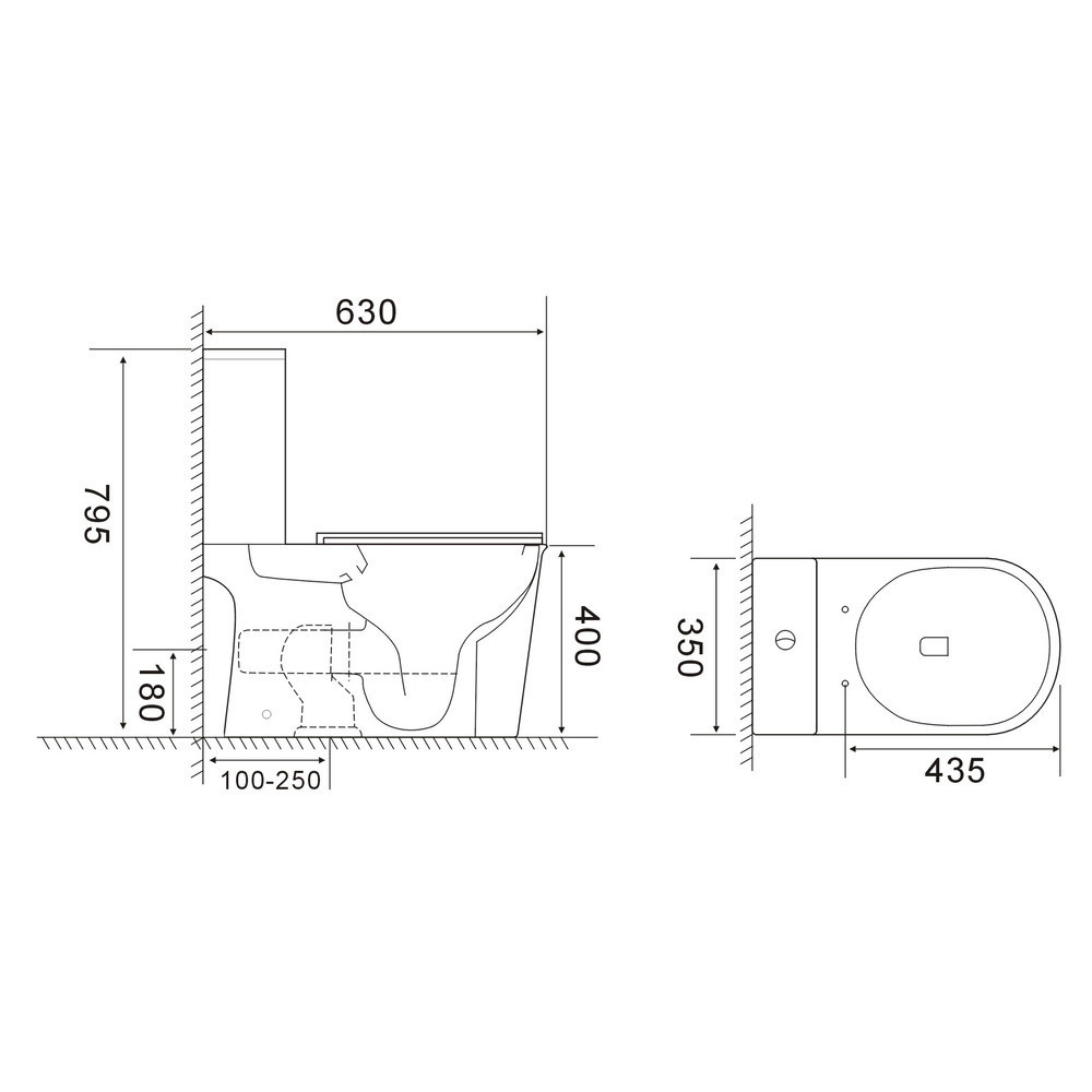 Унітаз-компакт Mixxus WAVE-0405-R 630х350х795mm, система змиву RIMLESS   ( MI6694 ) 33495 Харьков - изображение 6