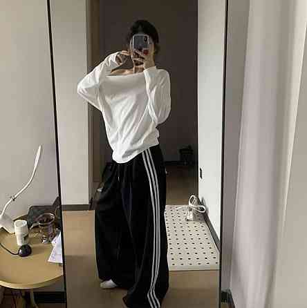 Жіночі повсякденні оверсайз штани з лампасами двонитка Одеса