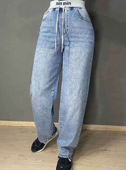 Джинси жіночі Vanver 258 MOM skater jeans талія на резинці банани блакитні, блакитний, 29, 29, 77 см, 104 см Київ - фото 7