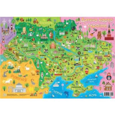 Плакат Дитяча карта України А2 формату (594х420 мм), шт Київ - фото 1
