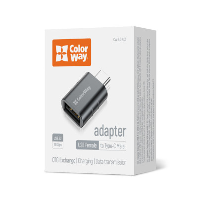 Перехідник OTG USB 3.2 AF to USB-C ColorWay (CW-AD-AC3) Вінниця - фото 8