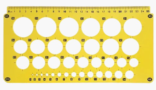 Лінійка-трафарет 25 см 