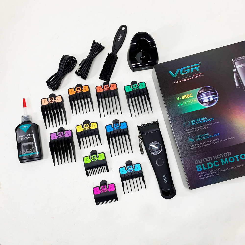 Машинка для стрижки короткої стрижки, Електрична машинка для з насадками Тример скронь PR-58 Львів - фото 11