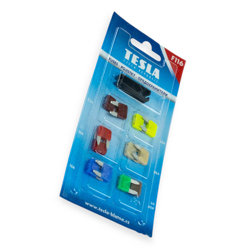 Запобіжники Євро mini (TESLA) блістер (12шт+пінцет) Мукачево - фото 1