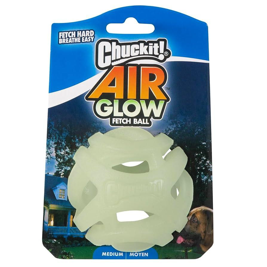 Мячик для собак Chuckit! Max Glow Air Fetch Ball игрушка с отверстиями светящийся в темноте, размер М Винница - изображение 1