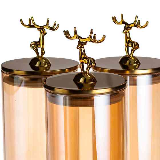 Лимонадница стеклянная 3в1 на подставке с золотыми кранами 5.5 л HP-34-28 Киев