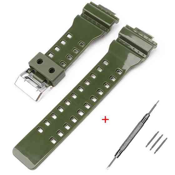 Ремешок для Casio G-Shock GA-100/110 Army Green-Glossy SI SBR Киев