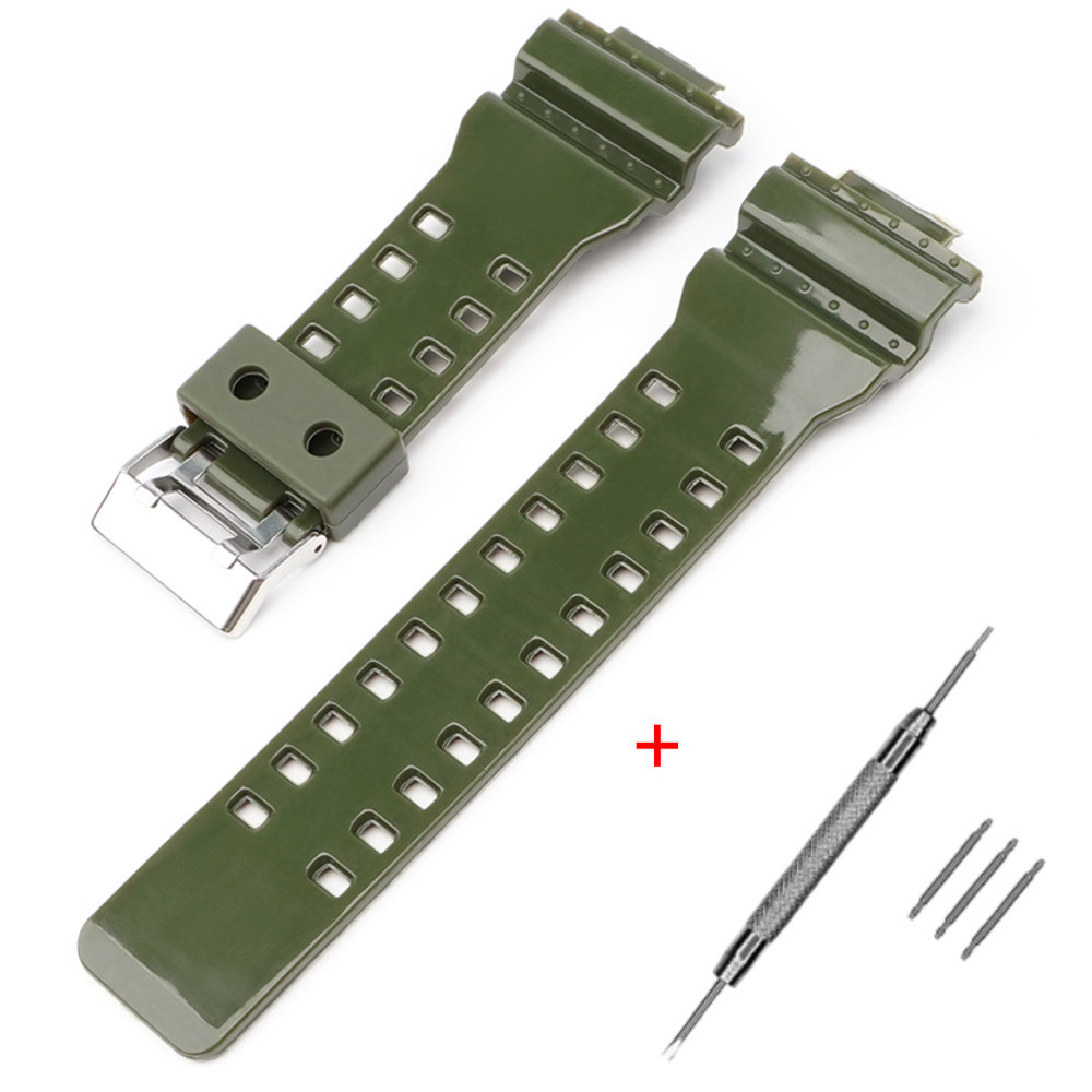 Ремінець для Casio G-Shock GA-100/110 Army Green-Glossy SI SBR Київ - фото 1