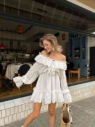 Жіноча приваблива повсякденна сукня креп-шифон Білий Одеса