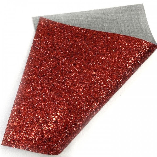 Кожзам для рукоділля червоний з блискітками 10 листів Київ - фото 1