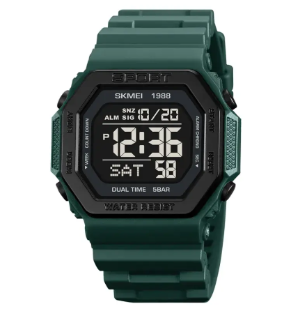 Чоловічий спортивний годинник Skmei 1988 (Темно-зелений) Київ