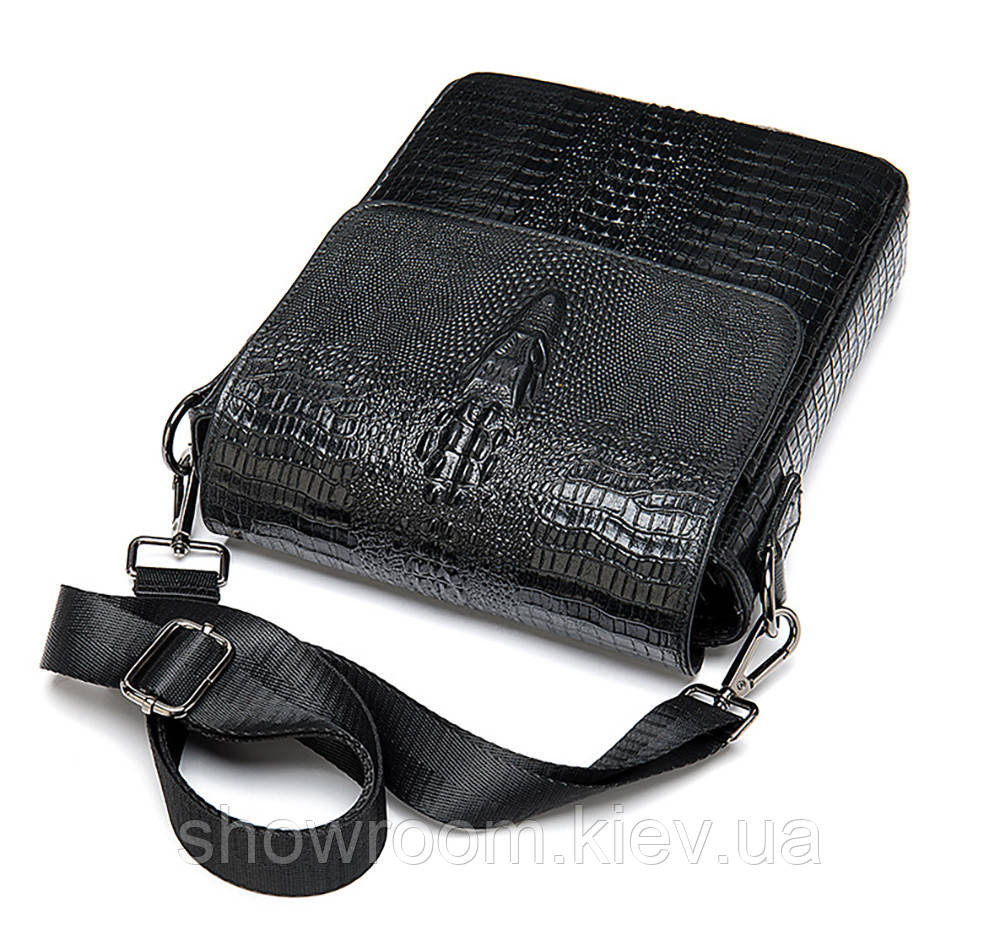 Мужская кожаная сумка под рептилию Leather Collection (8857) Киев - изображение 14