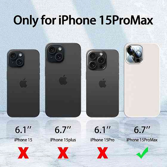 Чехол 5 в 1 для iPhone 15 Pro Max жидкий силикон 2 защитных стекла 2 накладки на камеру микрофибра тонкий Киев