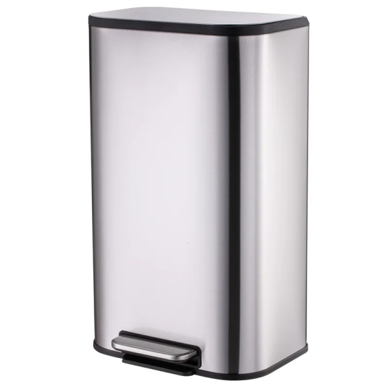 Прямоугольное мусорное ведро Mixxus Cubic-TC0112 12л с плавным закрытием, нержавеющая сталь Харьков