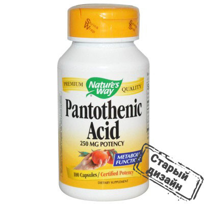 Пантотеновая кислота (Pantothenic acid) 250 мг 100 капсул Київ - фото 3