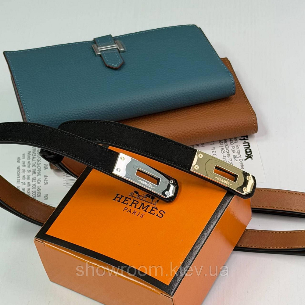 Черный замшевый женский брендовый ремень (280-2) Киев - изображение 3