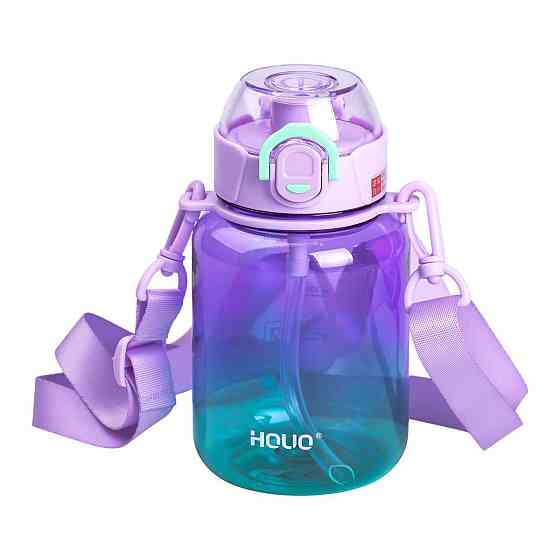 Пляшка для води багаторазова 700 мл пляшечка з трубочкою для спорту та школи 16.5 см HP-14-32V Київ