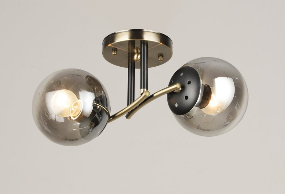 VALESO Люстра стельова на 2 плафони VALESO K2317/2 бронза+чорний E27 Коломия - фото 1