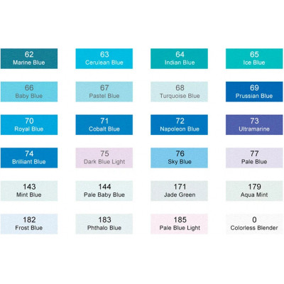 Художественный маркер Arrtx Спиртовые Alp ASM-02BU 24 цвета Синие оттенки (LC302215) Винница - изображение 9