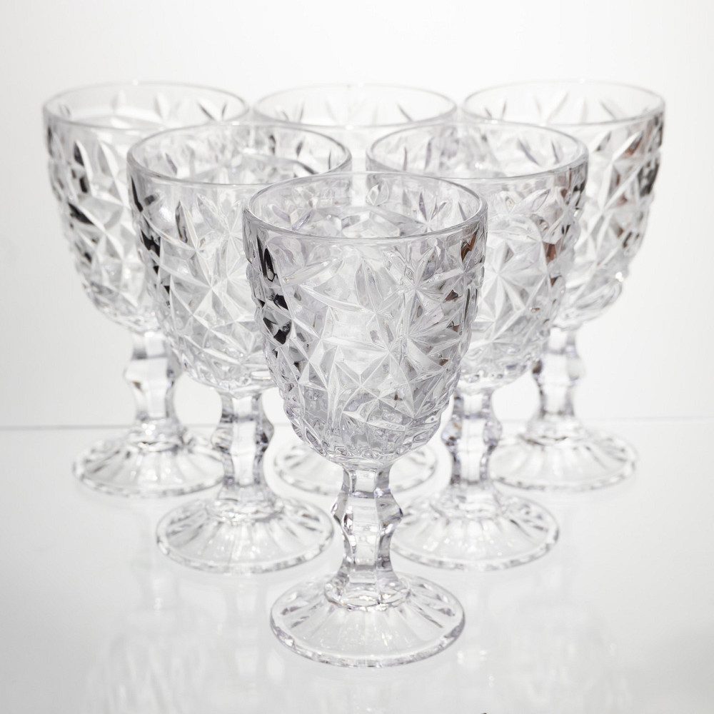 Набір келихів для вина 6 штук 340 мл винні келихи на ніжці скляні фужери для вина подарункові HP-19-165 Коломыя - изображение 1