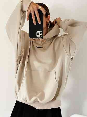 Женский стильный худикенгуру оversize кройки на тонком флисе Бежевий Одесса