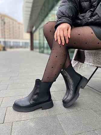 Edan Instruments Черевики жіночі EDAN чорні шкіра натуральна зима висота 15 см (5693) Коломия