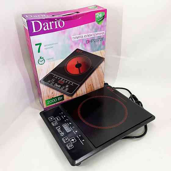 Плита для любителів готувати DARIO DHP2172F 2000 Вт, Кухонна плита для маленької кухні PV-55 Івано-Франківськ