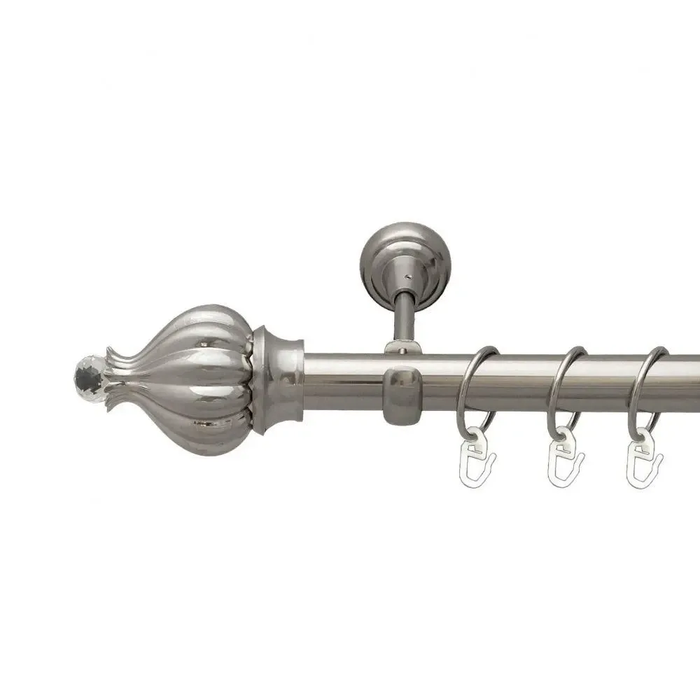 Карниз Orvit Таджа-Кристал металевий однорядний відкритий Нержавіюча Сталь 25 мм 240 см (7074865) Львів - фото 1