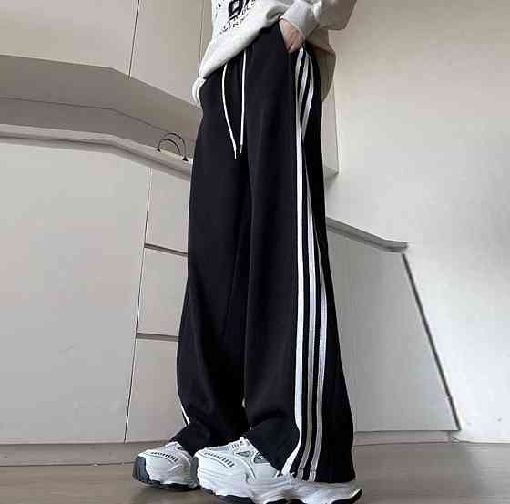 Жіночі повсякденні оверсайз штани з лампасами двонитка Одеса