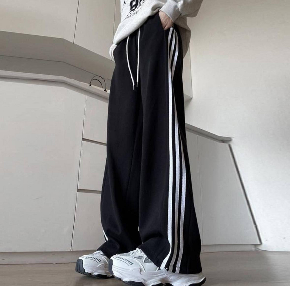 Жіночі повсякденні оверсайз штани з лампасами двонитка Одеса - фото 1