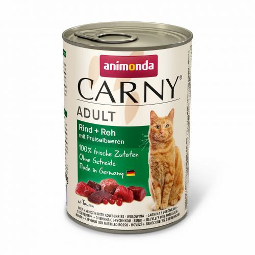 Корм влажный Carny Adult Beef Venison with Cowberries для взрослых кошек с говядиной олениной и брусникой 400 г Киев - изображение 1