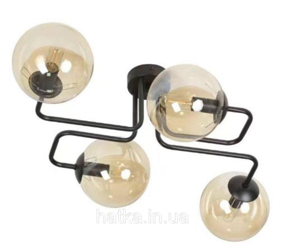 Підвісна люстра 9713-4 4x40W Чорний Київ - фото 1