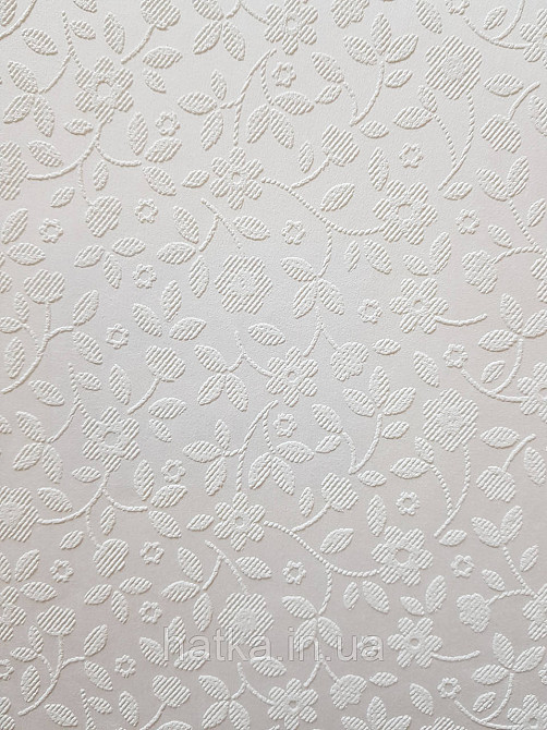 Обои под покраску виниловые на флизелине  Sintra Paint by 1.06x25 м цветы листья ветки белые 541166 Киев - изображение 1