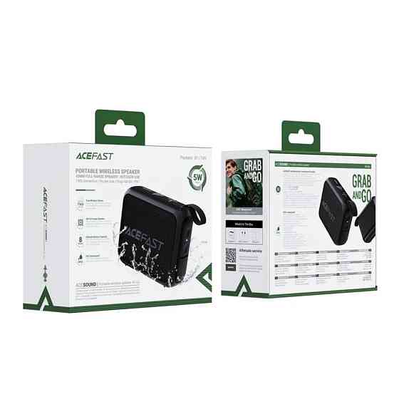Портативна колонка ACEFAST K4 Go portable wireless speaker 5W, IPX7, Black Киев