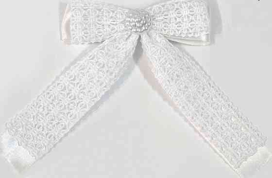 Шпилька для волосся Бант ошатний білий Київ