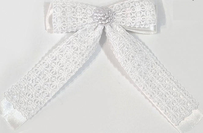 Шпилька для волосся Бант ошатний білий Київ - фото 1