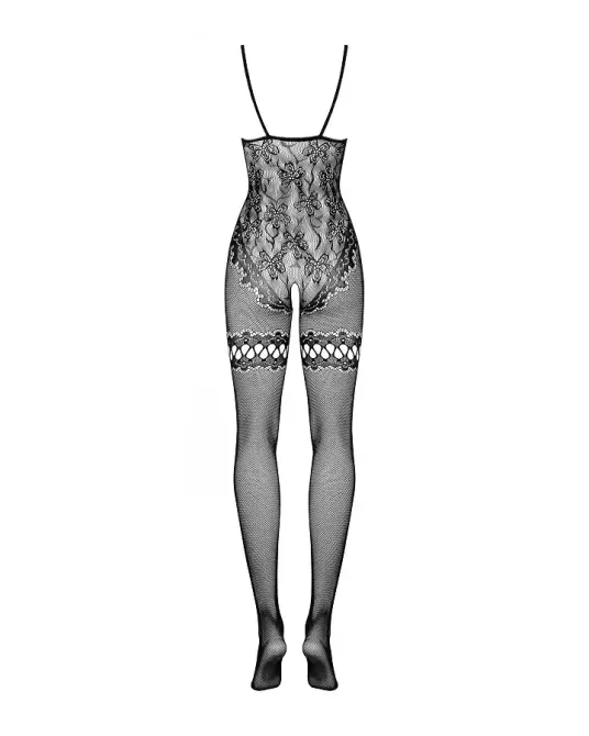 Бодістокінг Obsessive Bodystocking F213 S/M/L, імітація мереживного боді та резинки для панчіх Львів - фото 6