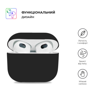 Чохол для навушників Armorstandart Ultrathin Silicone Case для Apple AirPods 3 Black (ARM60297) Вінниця - фото 2