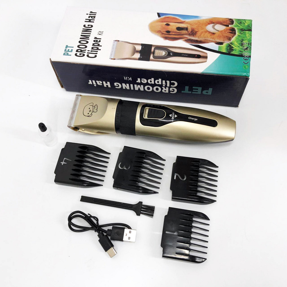 Машинка триммер для стрижки тварин собак / котів на акумуляторі з набором насадок Puppy SP-19 Львів - фото 17