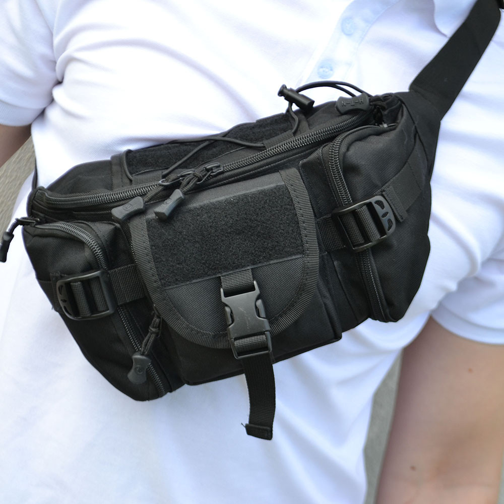 Нагрудная сумка мужская тактическая черная, Нагрудная сумка мужская тактическая тканевая EC-31 Львов - изображение 1