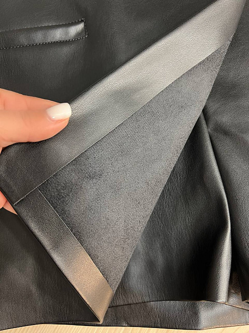 Шорты женские Gritana 974 с юбкой на запах впереди короткие экокожа черные, черный, 3XL Киев - изображение 4