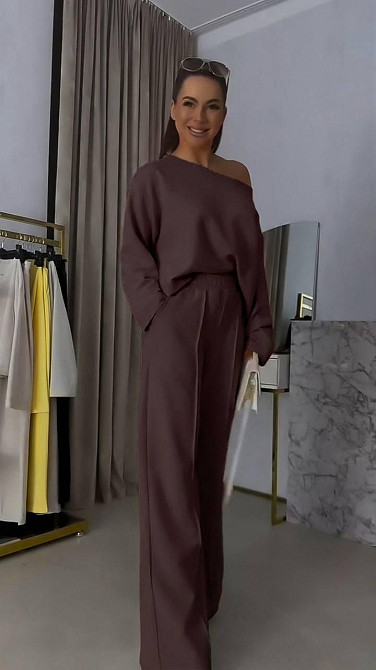 Женский прогулочный костюм двойка: кофта и штаны двунить Шоколадный, 48/50 Одесса - изображение 4